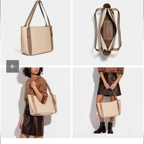 Coach Alana Pebbled Leather Colorblock Tote Bag - Picture 13 of 13